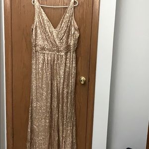 Gold sequin bridesmaid dress